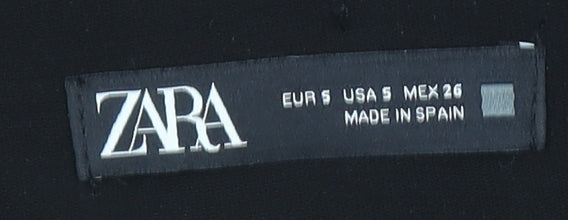 ZARA Women Black High Rise Short Skort with Bow Detail Size S 8