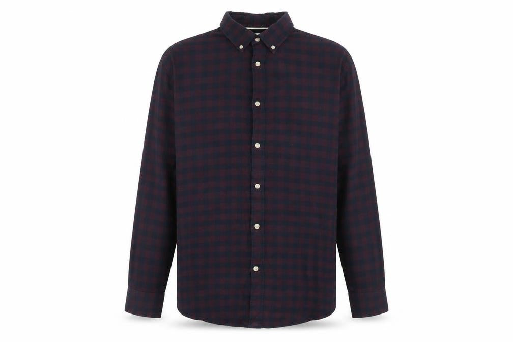 Selected Homme Men's Blue Check Slim Fit Cotton Flannel Shirt XL