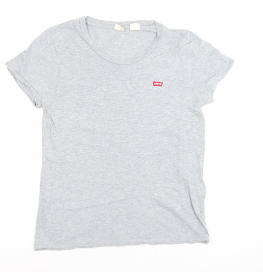 Levi's Women's Grey Basic Crew Neck Cotton T-Shirt Size S