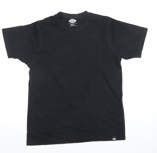 Dickies Men's Black Small Crew Neck Cotton Short Sleeve T-Shirt