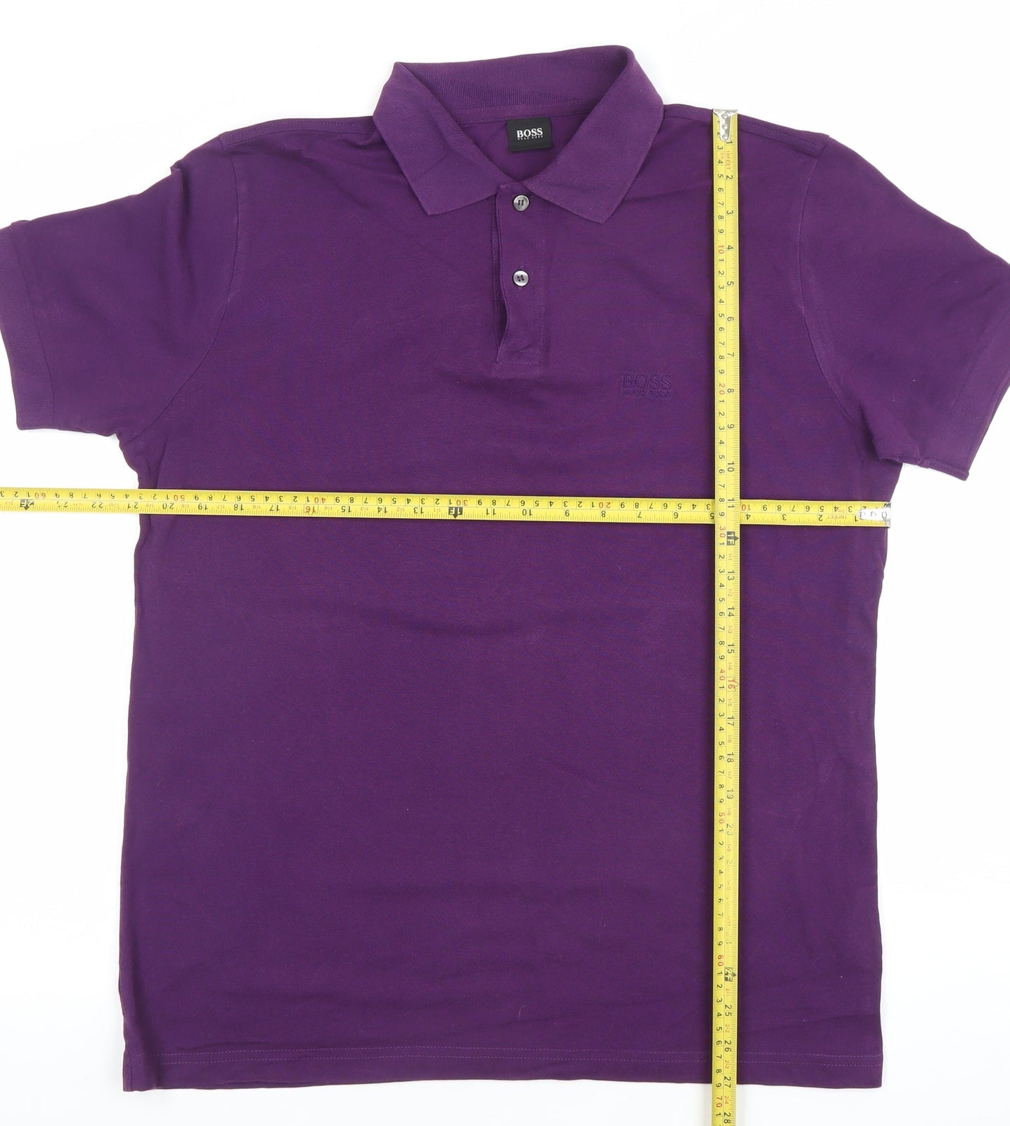 Hugo Boss Men's Purple Polo Shirt M Short Sleeve Cotton Classic Fit