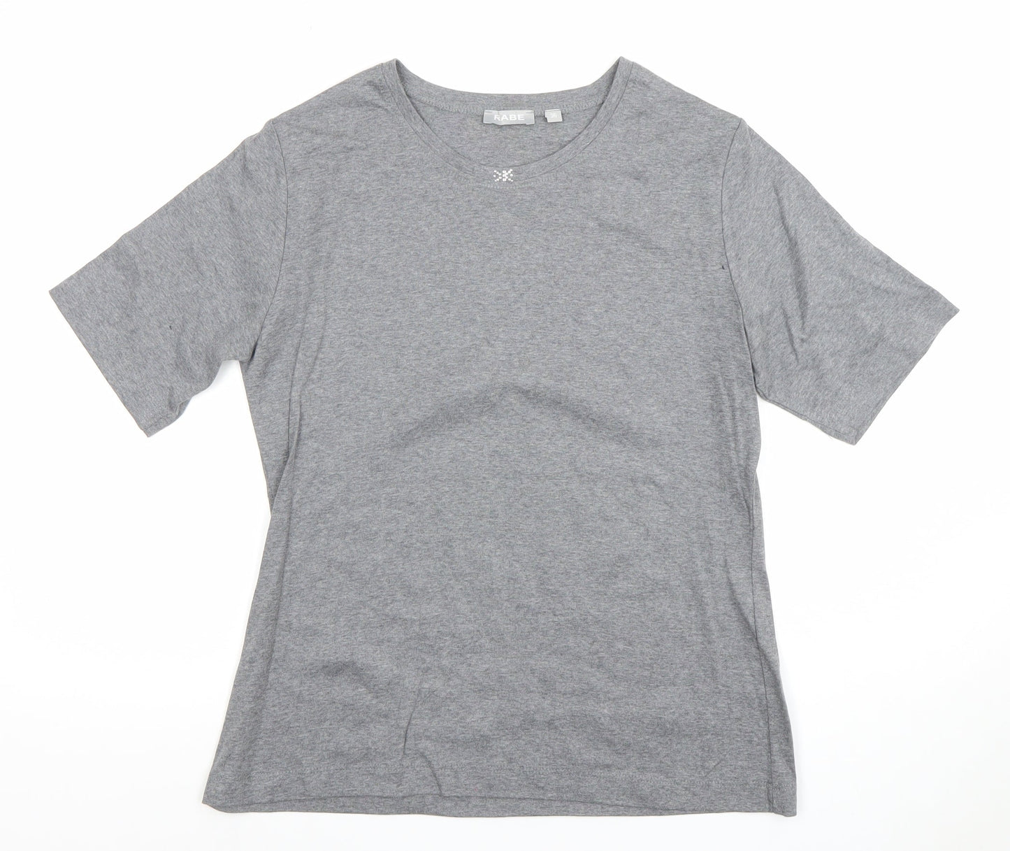 Rabe Women’s Grey Cotton Basic T-Shirt Size 8 Short Sleeve