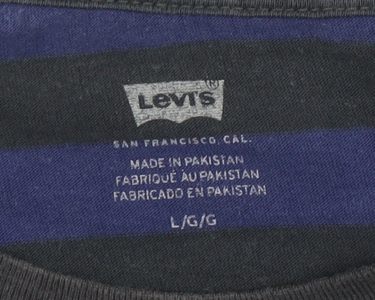 Womens UK Size L Levi's Blue 100% Cotton T-Shirt