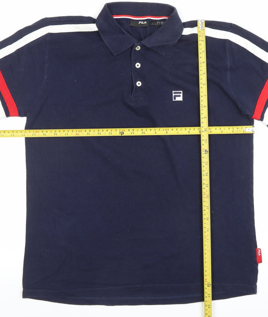 FILA Men’s Blue Polo Shirt Size M Classic Sports Style