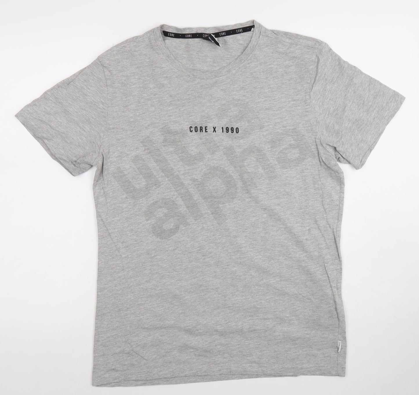 Mens UK Size S JACK & JONES Grey  Cotton Blend T-Shirt