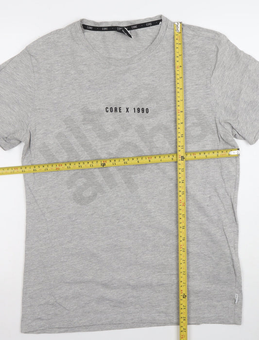 Mens UK Size S JACK & JONES Grey  Cotton Blend T-Shirt