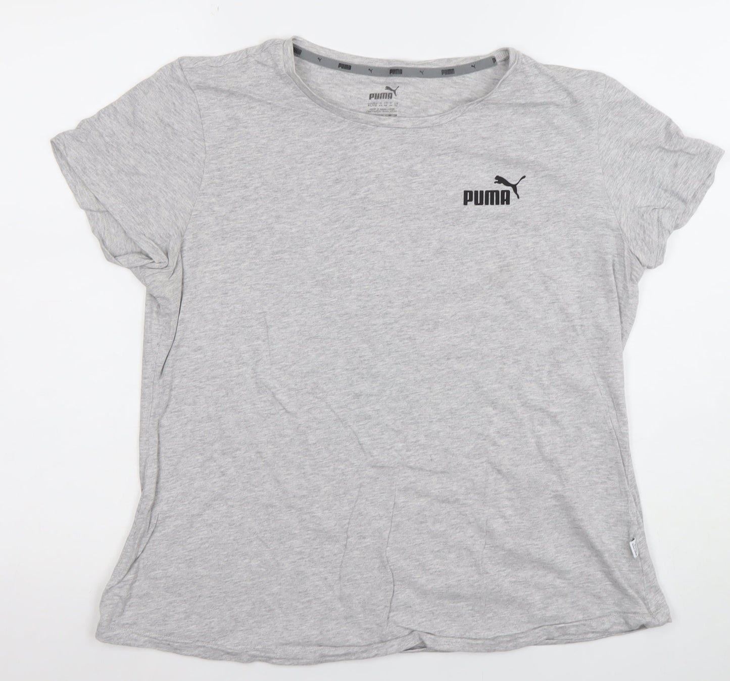 Womens UK Size XL PUMA Grey Cotton Blend T-Shirt