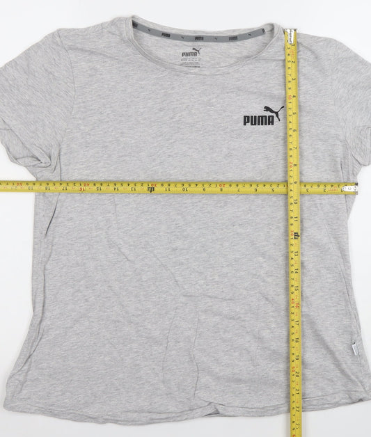 Womens UK Size XL PUMA Grey Cotton Blend T-Shirt