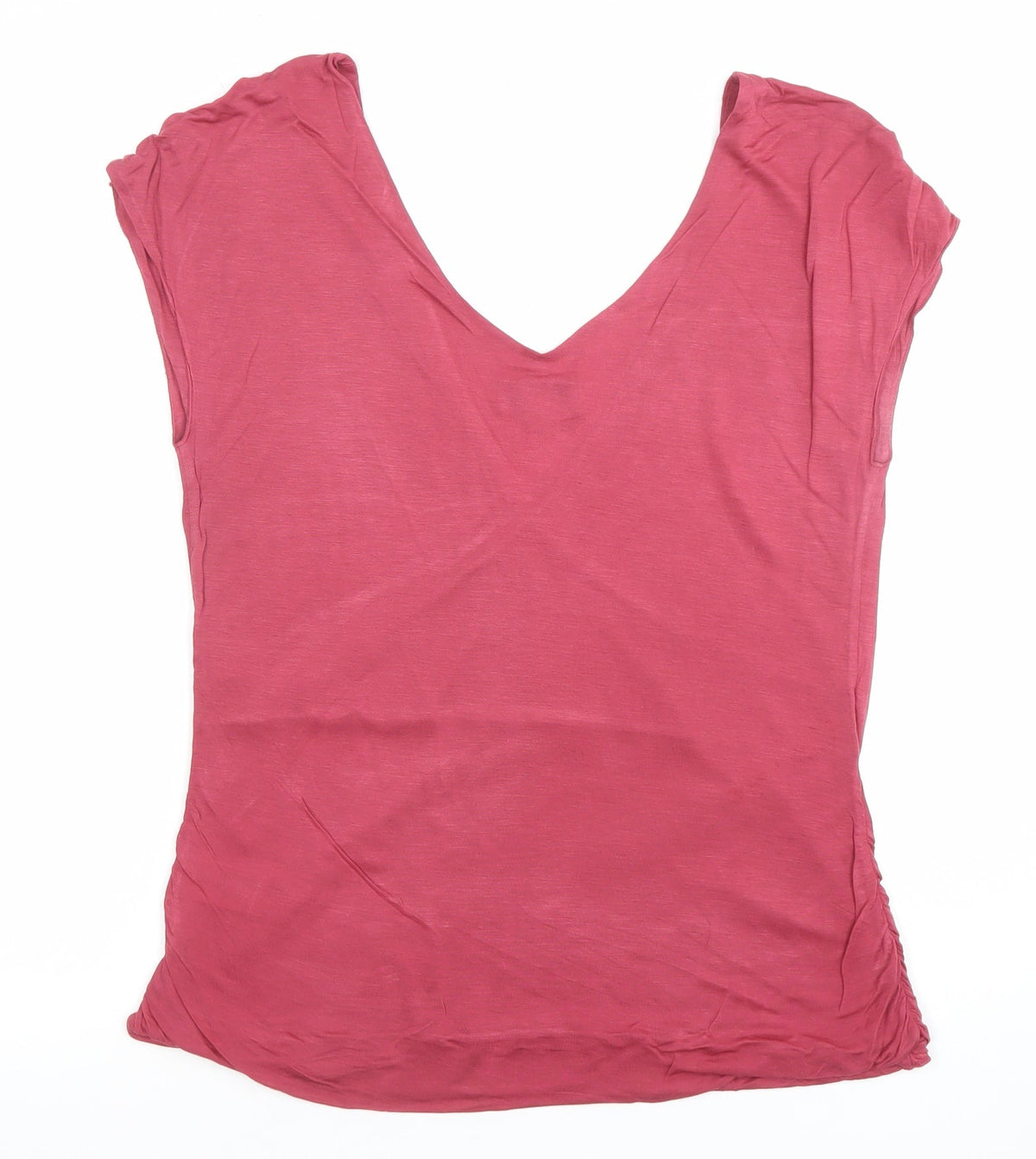 Jigsaw Womens Pink Lyocell Wrap V-Neck T-Shirt XL
