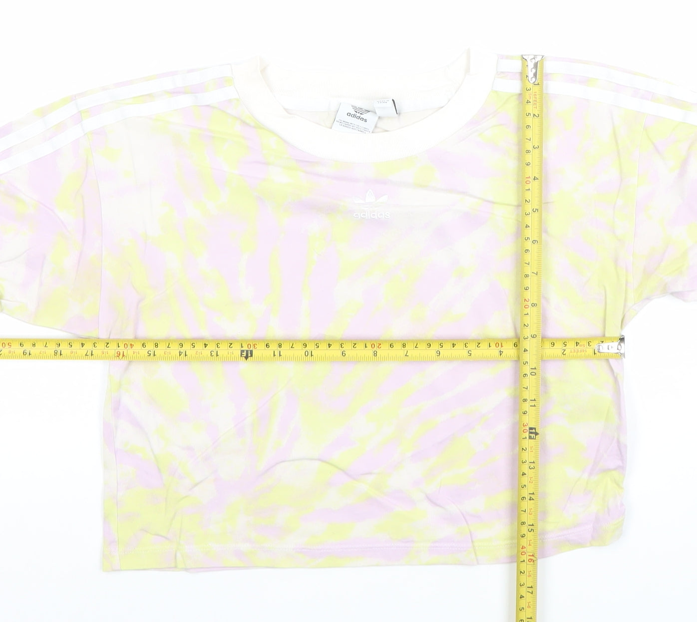 Womens UK Size 10 adidas Multicoloured Cotton Blend T-Shirt