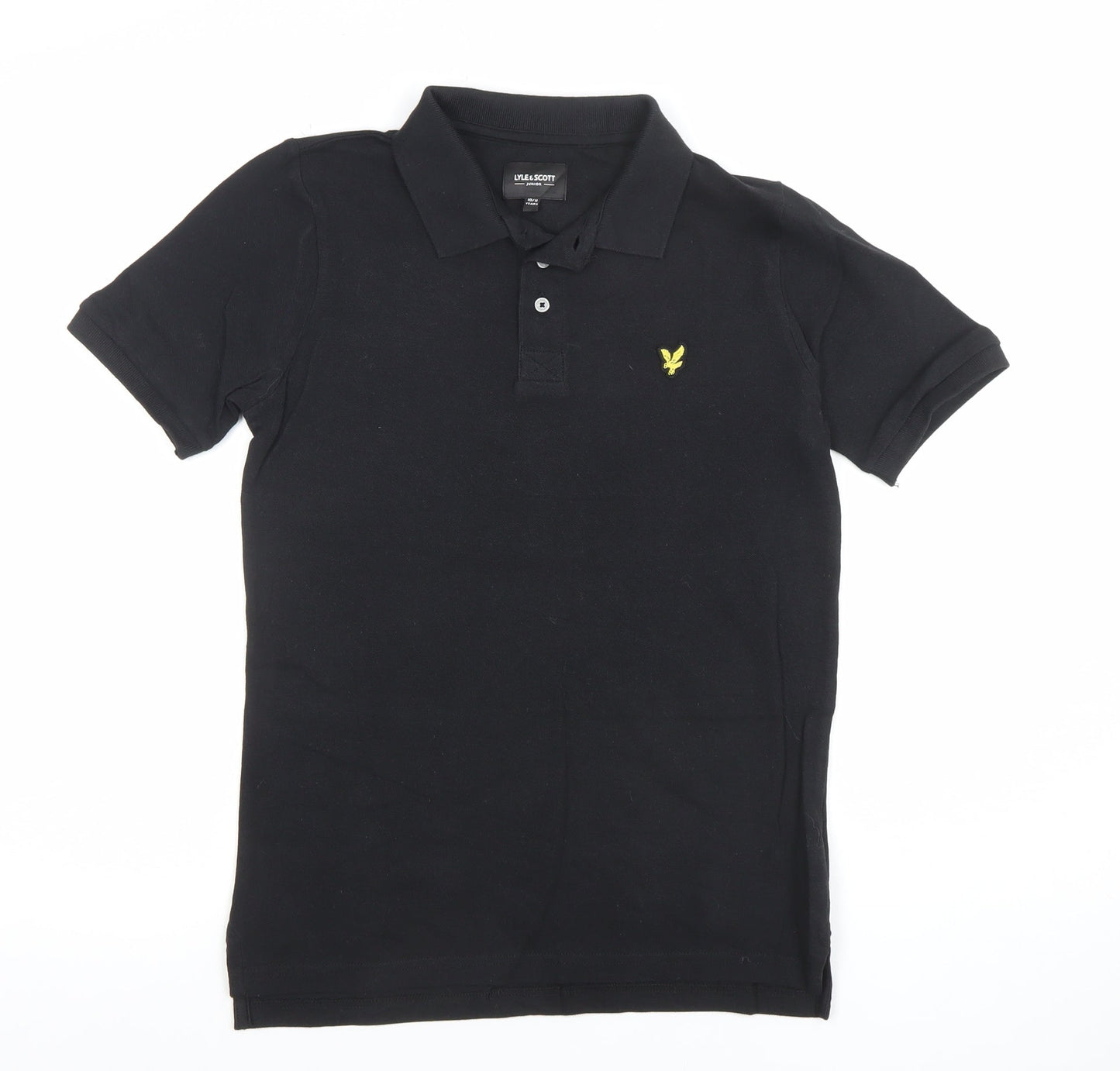 Lyle & Scott Junior Black Cotton Polo Shirt Teen Size 10 Years