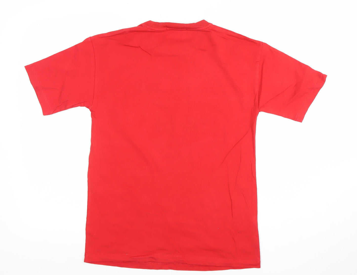 Fred Perry Men's Red Graphic Logo T-Shirt Size S Cotton Crew Neck