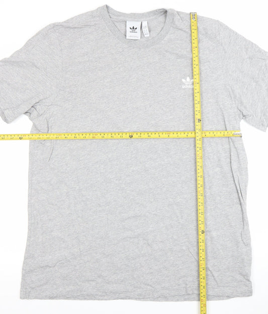 Adidas Men's Grey XL Trefoil Logo Regular Fit Short Sleeve T-Shirt