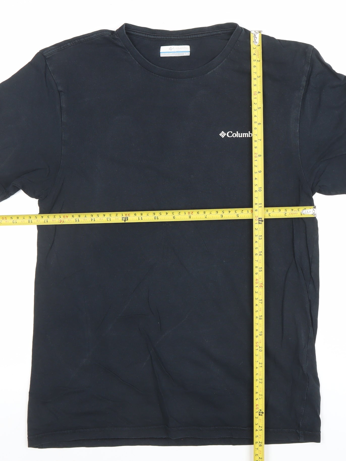 Mens UK Size S Columbia Black  Cotton T-Shirt