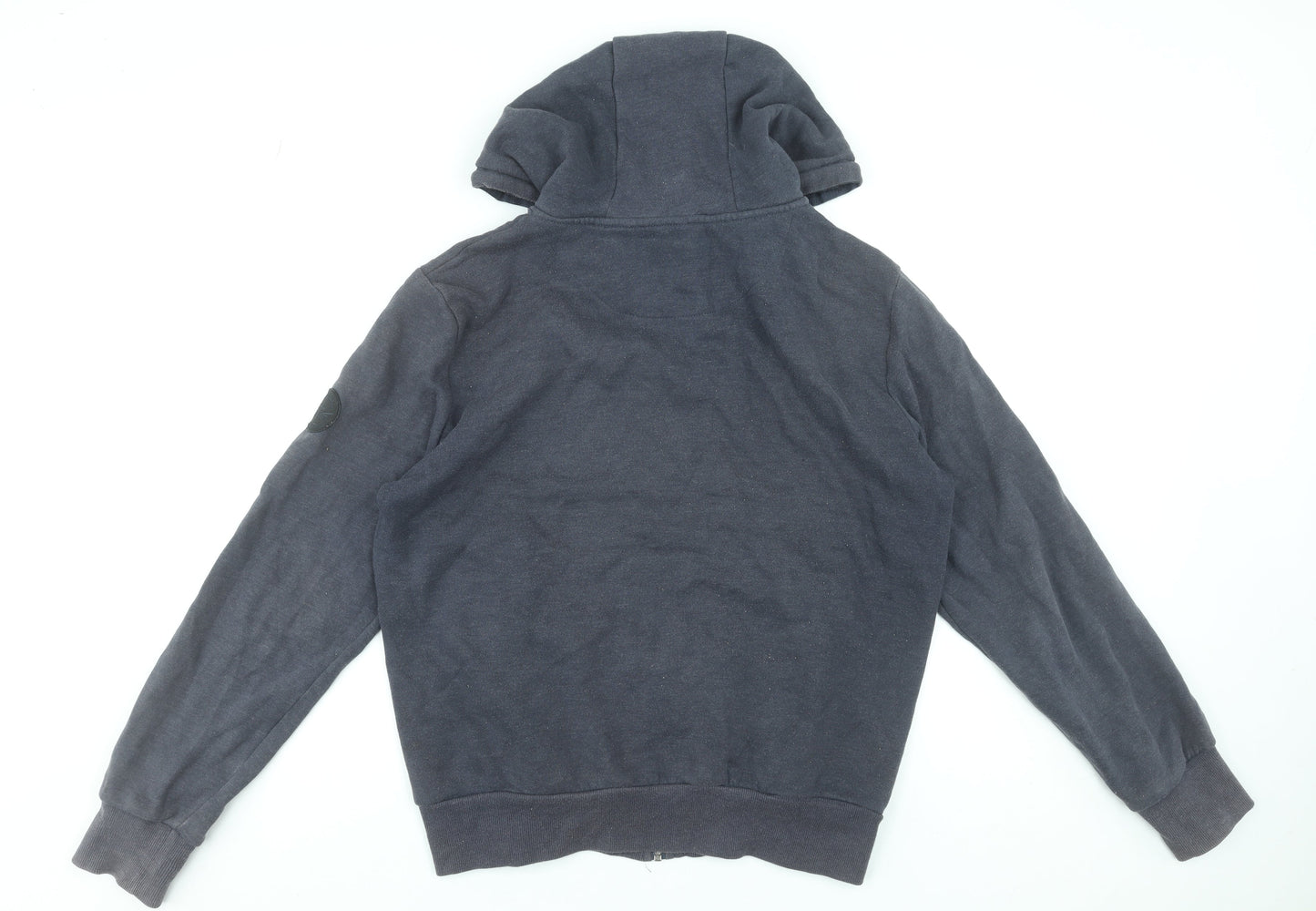 Mens UK M Regular Firetrap Blue Full Zip Hoodie