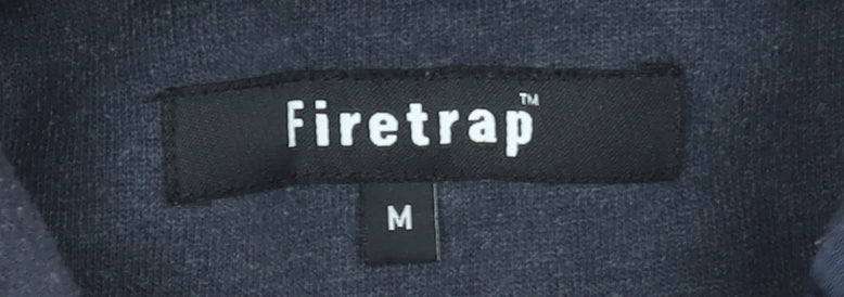 Mens UK M Regular Firetrap Blue Full Zip Hoodie