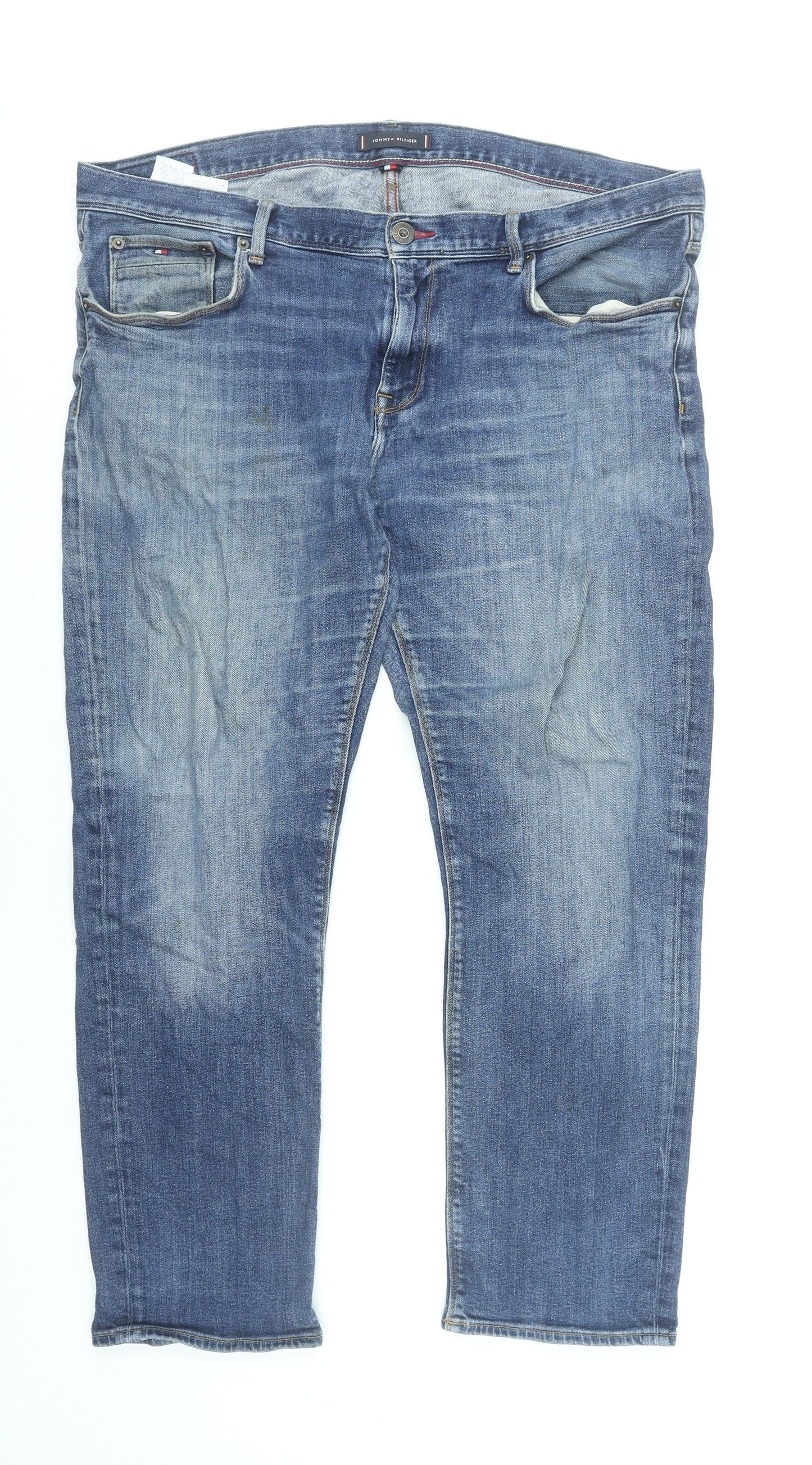 Tommy Hilfiger Men's Blue 40/30 Straight Fit Denim Jeans