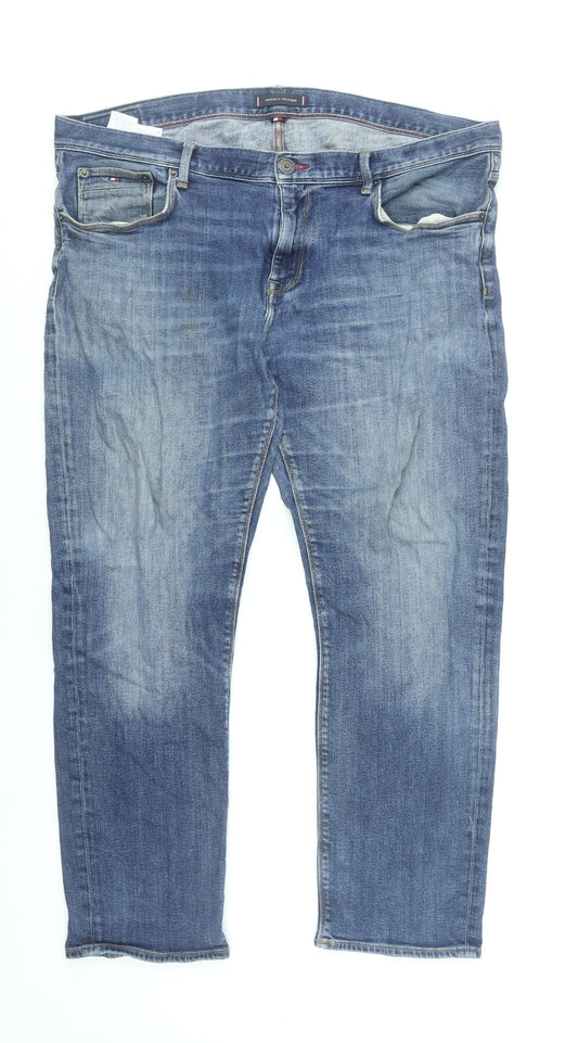 Tommy Hilfiger Men's Blue 40/30 Straight Fit Denim Jeans