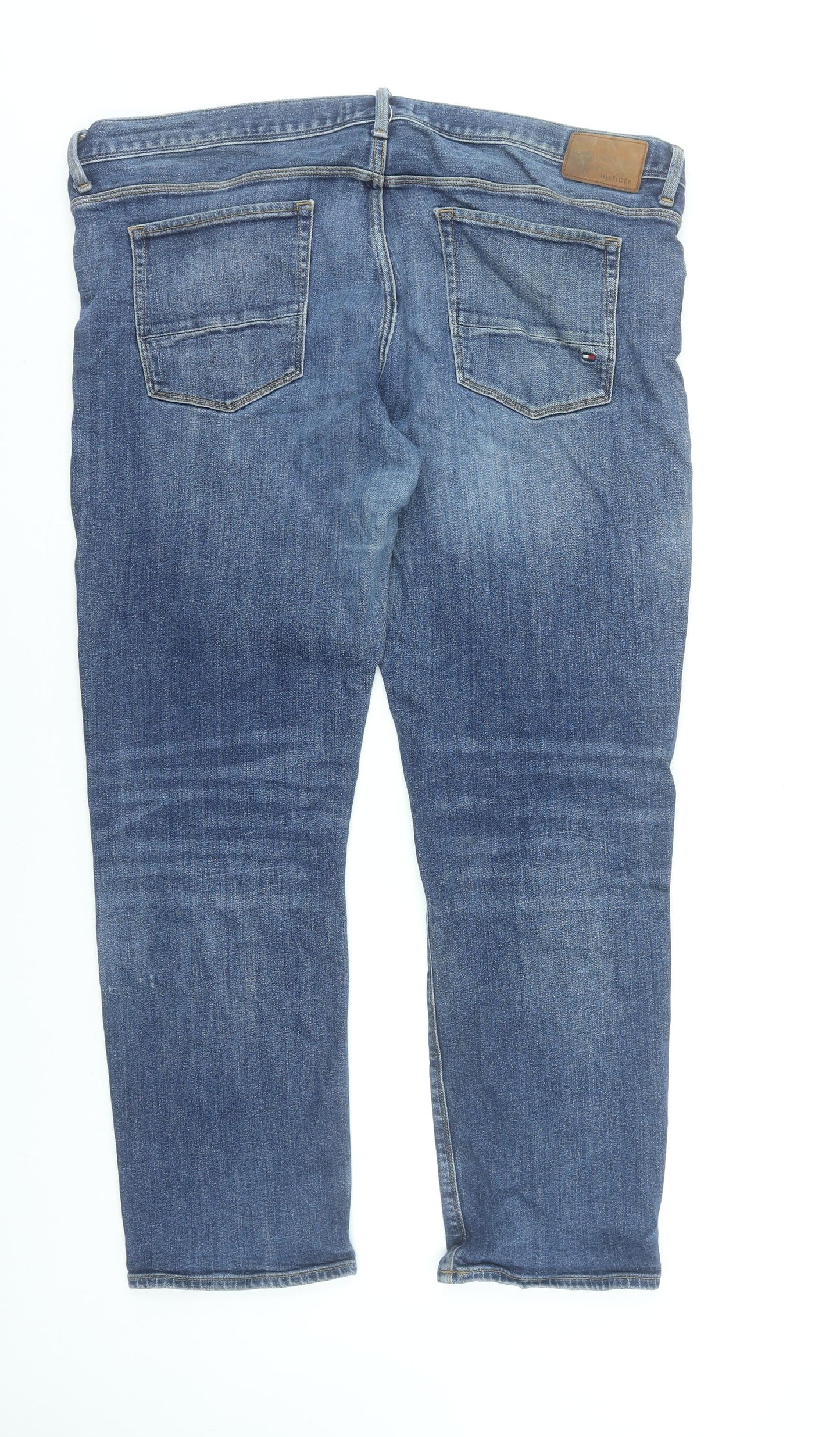Tommy Hilfiger Men's Blue 40/30 Straight Fit Denim Jeans