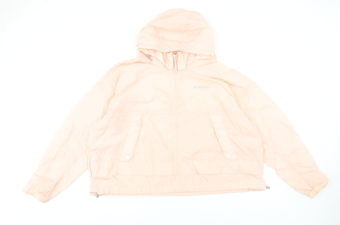 Columbia Womens Pink XL Lightweight Hooded Windbreaker Jacket