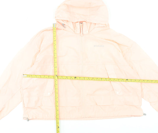 Columbia Womens Pink XL Lightweight Hooded Windbreaker Jacket