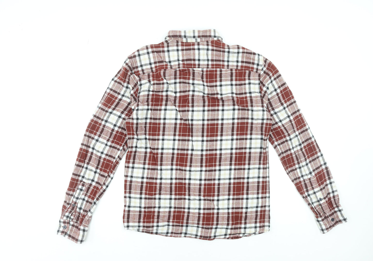 Only & Sons Men's Red Checked Cotton Flannel Shirt Size L