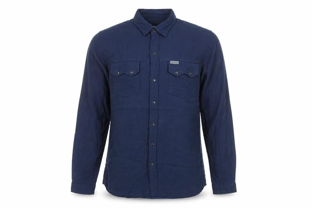 Firetrap Men Blue Cotton Long Sleeve Button-Up Shirt L