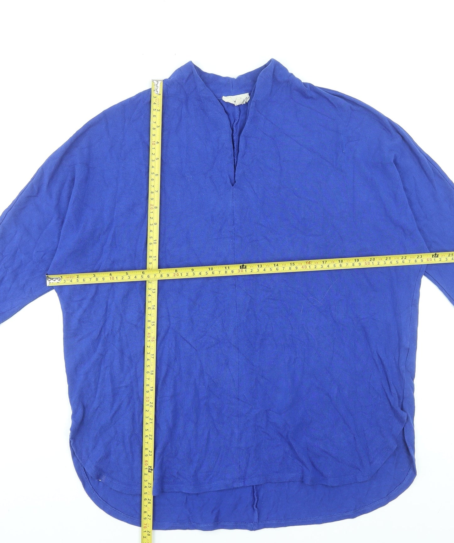 Phase Eight Women Blue Relaxed V-Neck 3/4 Sleeve Tunic Jumper Size 14