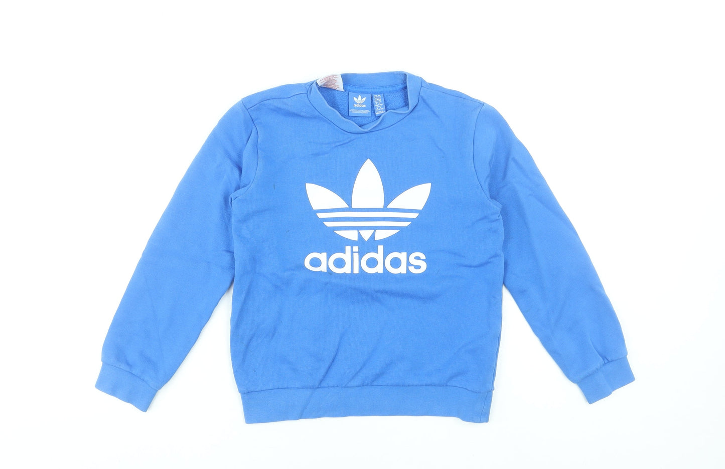 Adidas Boys Blue Crew Neck Pullover Sweatshirt Size 9-10 Years