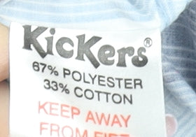 Kickers Mens Blue Striped Short Sleeve Button-Up Shirt Size L