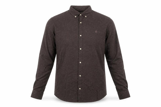 Jack & Jones Men's Brown Cotton Long Sleeve Button-Up Shirt M