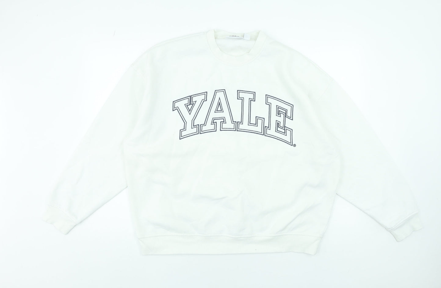 Yale University White Women's Medium Pullover Sweatshirt Cotton Blend