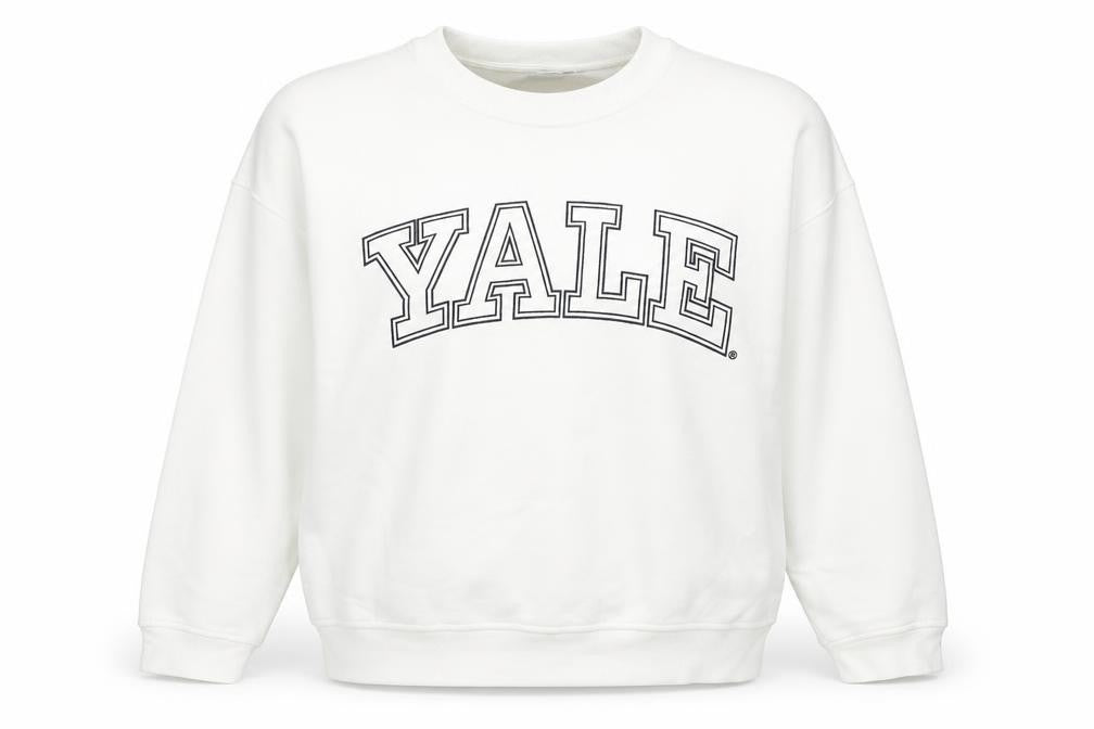 Yale University White Women's Medium Pullover Sweatshirt Cotton Blend