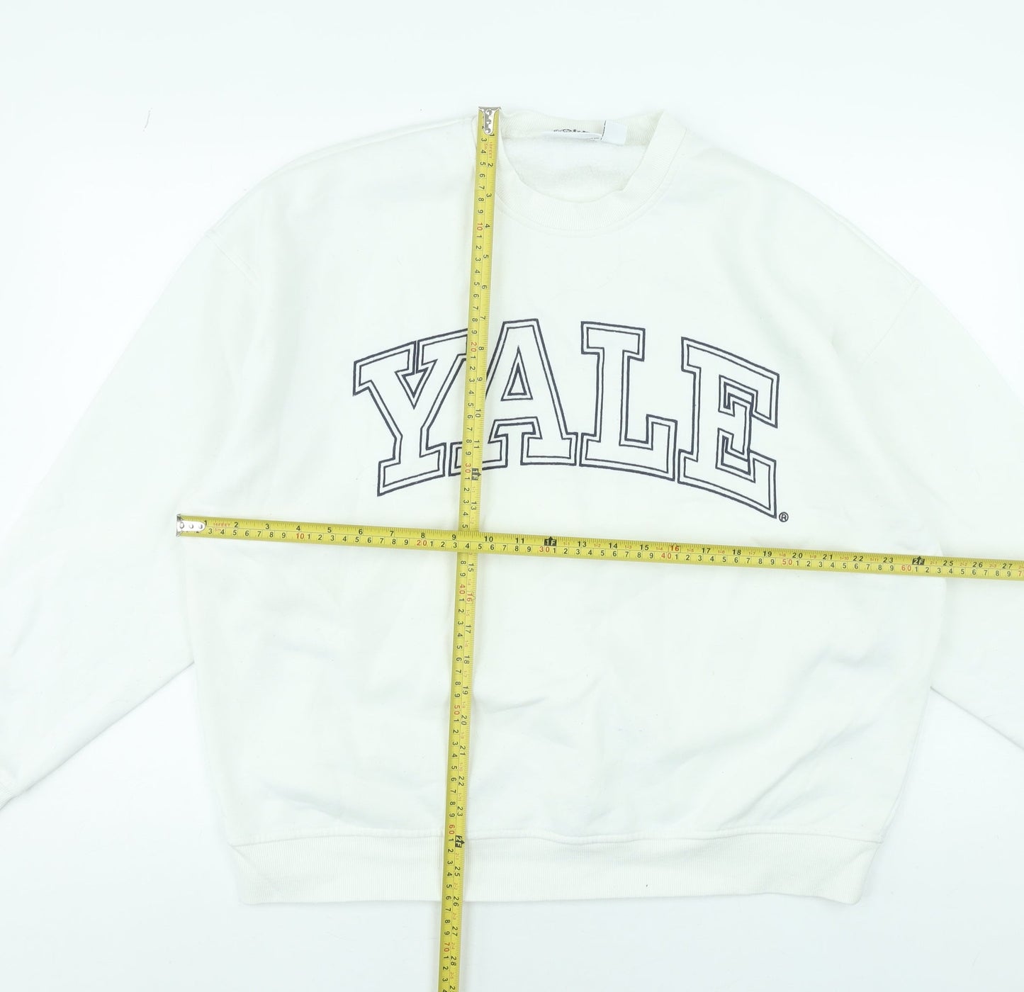 Yale University White Women's Medium Pullover Sweatshirt Cotton Blend