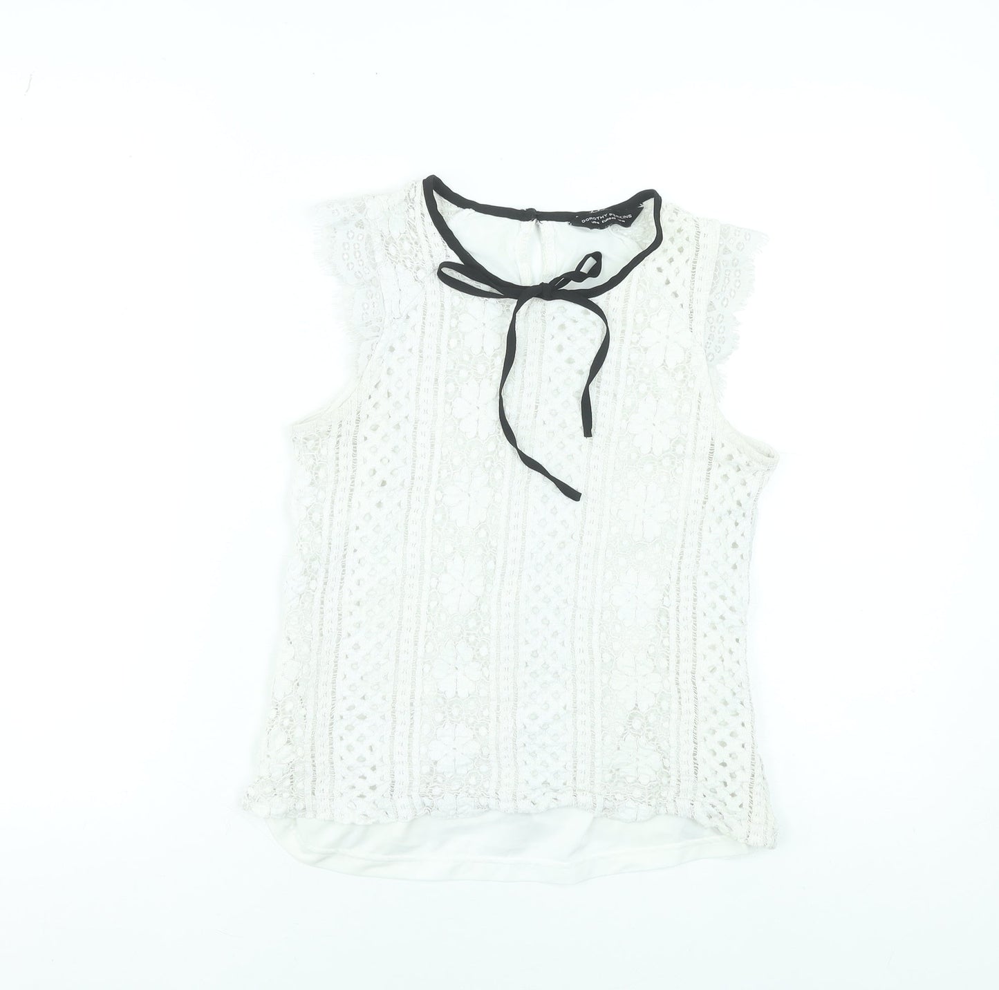Dorothy Perkins Women's Ivory Lace Sleeveless Blouse Size 14