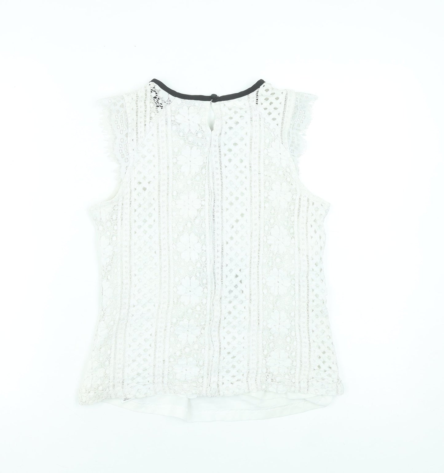 Dorothy Perkins Women's Ivory Lace Sleeveless Blouse Size 14