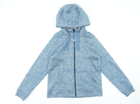 Superdry Women's Blue Full Zip Hoodie Size 14 Polyester Lined