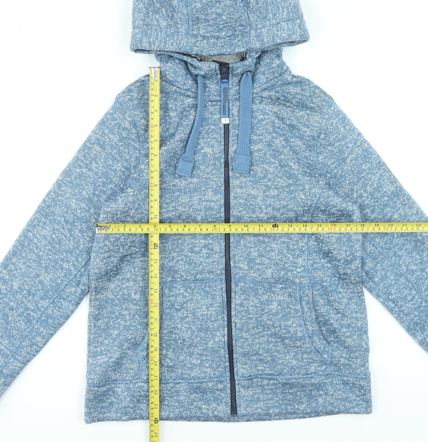 Superdry Women's Blue Full Zip Hoodie Size 14 Polyester Lined