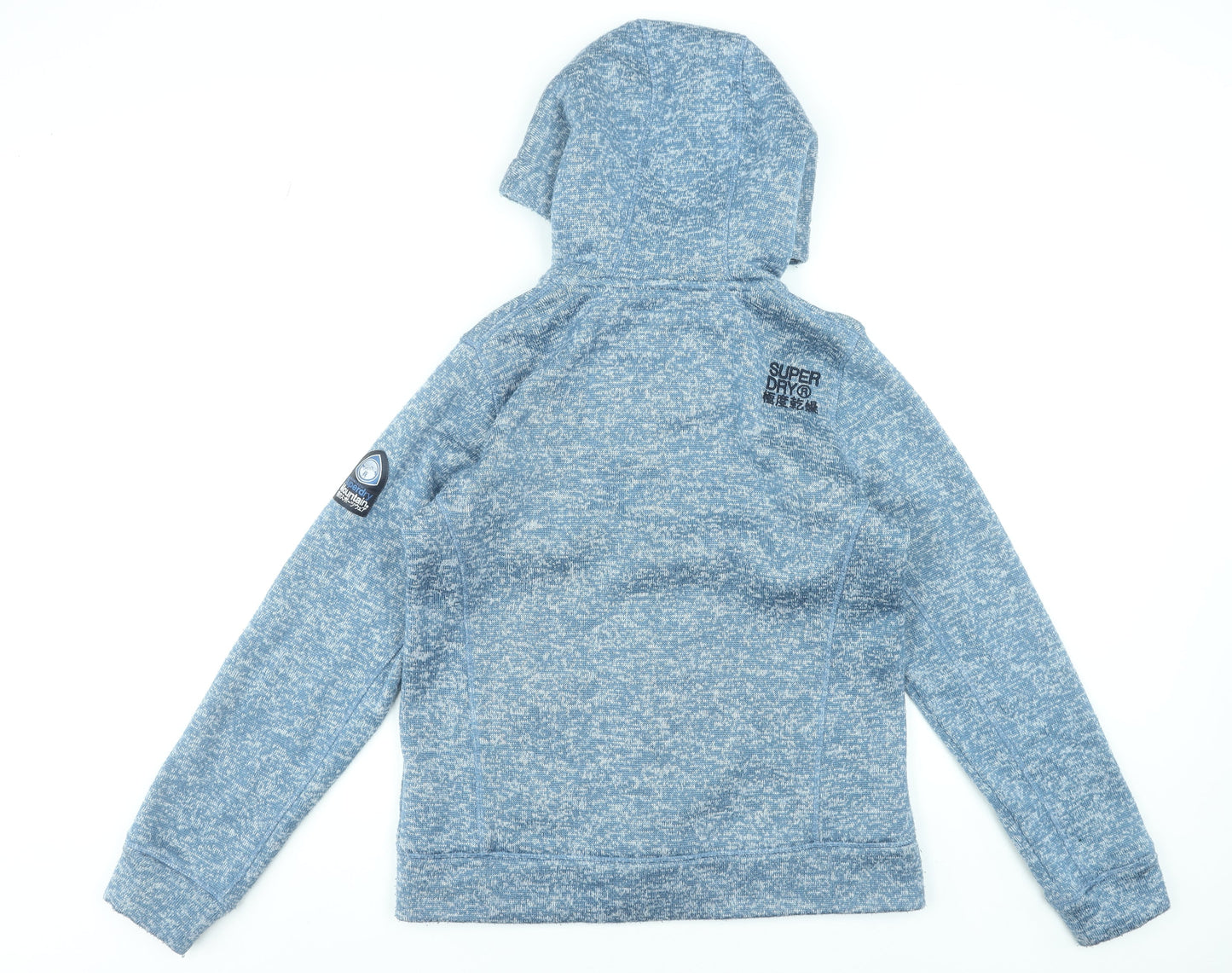 Superdry Women's Blue Full Zip Hoodie Size 14 Polyester Lined