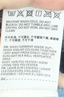 Superdry Women's Blue Full Zip Hoodie Size 14 Polyester Lined