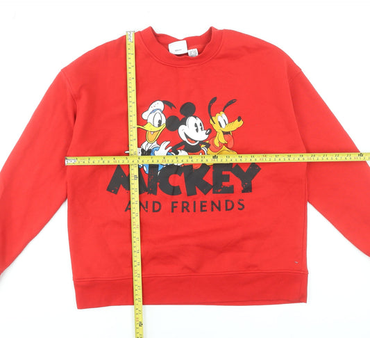 Disney Women’s Red Mickey & Friends Sweatshirt UK 10/12 Small