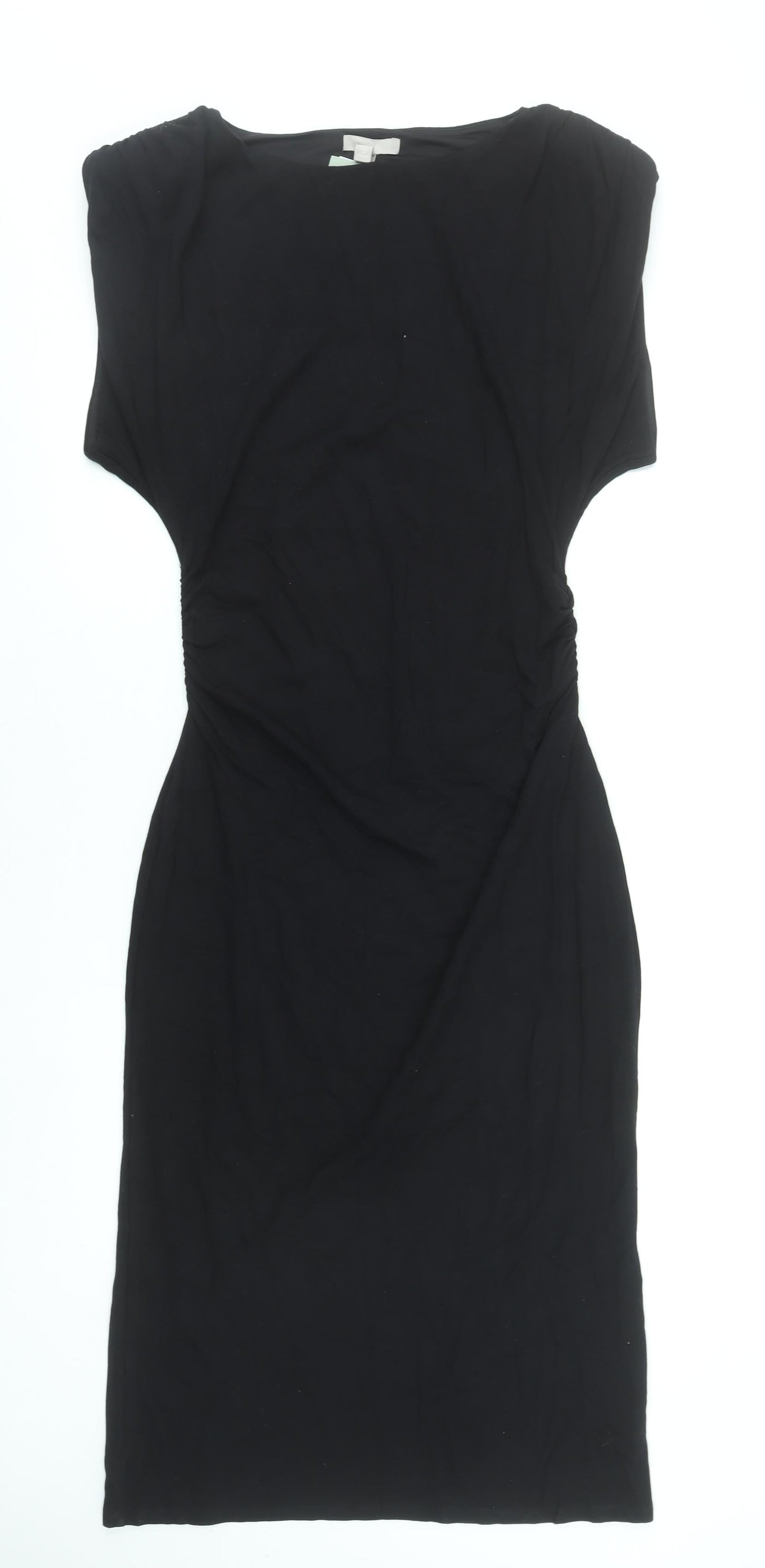 H&M Women’s Black Bodycon Knee Length Dress Size L Viscose Blend