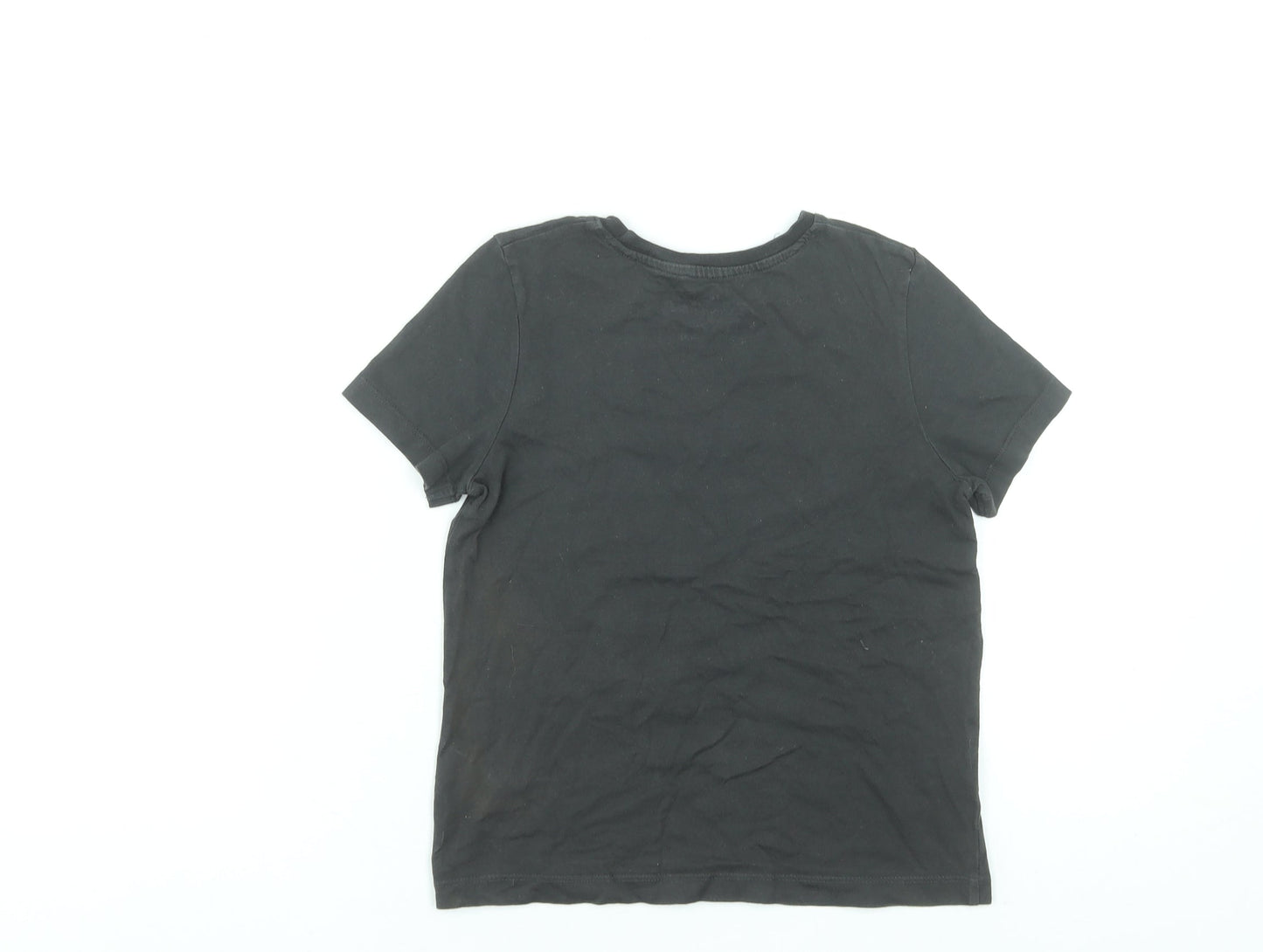 The Rolling Stones Girls Black Graphic Band T-Shirt 8-9 Years Cotton