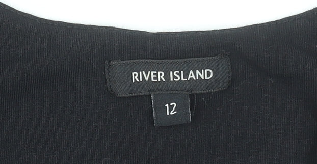 River Island Women's Multicoloured Size 12 Bodycon Floral Striped Dress