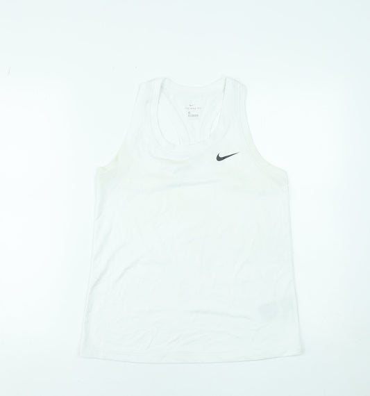 Nike Women's White Dri-Fit Racerback Tank Top Size S Activewear
