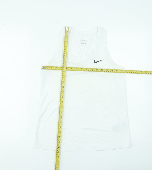 Nike Women's White Dri-Fit Racerback Tank Top Size S Activewear