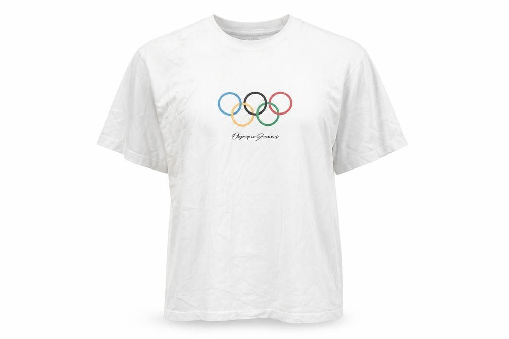Pull & Bear Looney Tunes Olympic Dreams White Cotton T-Shirt XS Women's