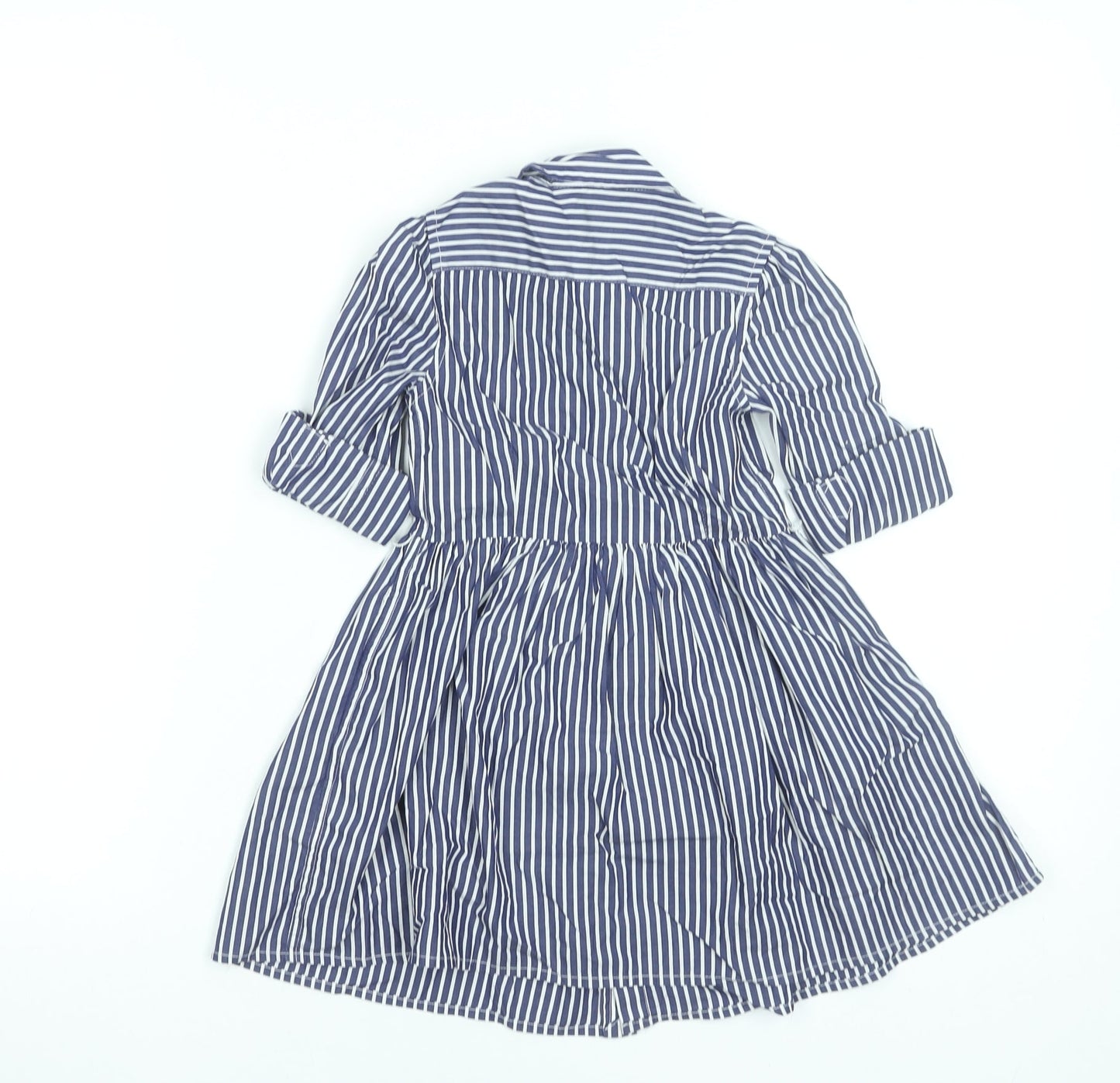 Ralph Lauren Girls Blue Striped Cotton Shirt Dress 4 Years