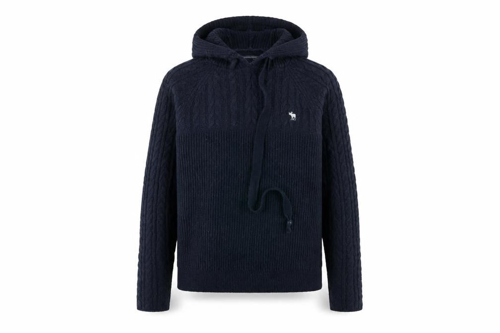 Womens UK M Regular Abercrombie & Fitch Black Pullover Cable-Knit