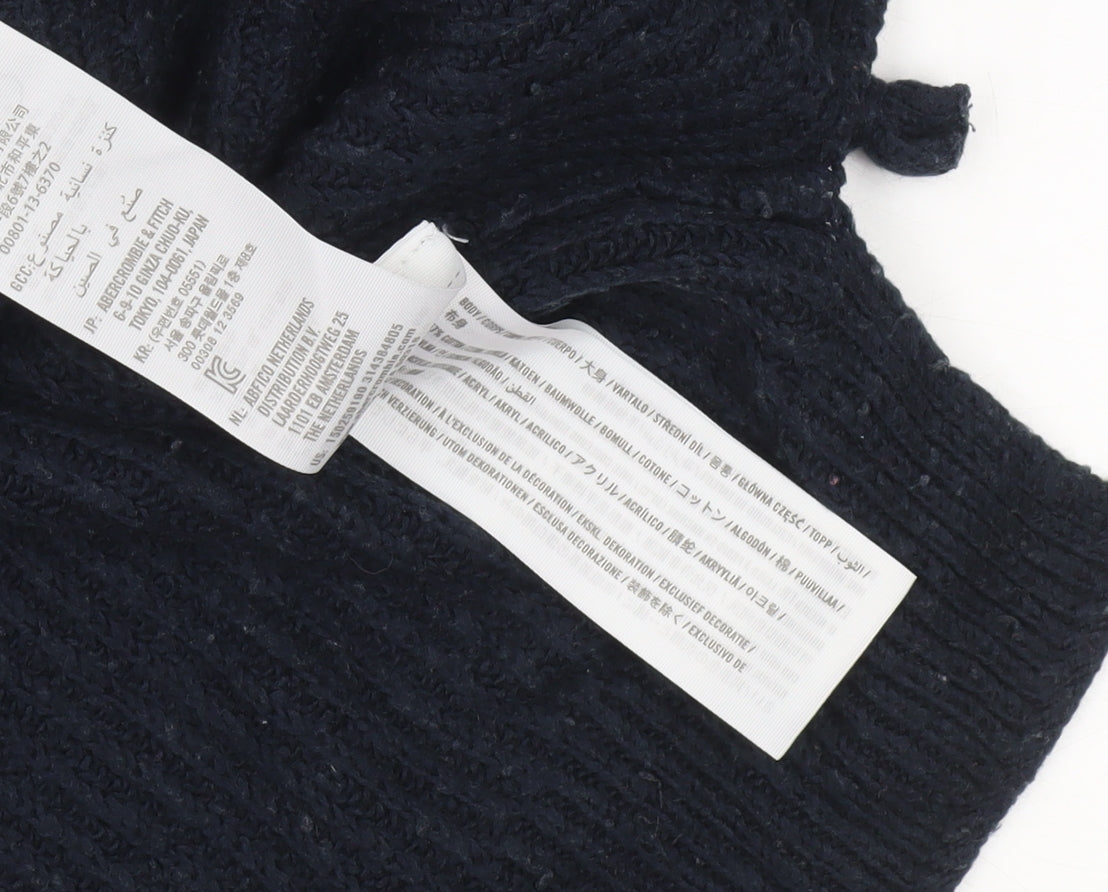 Womens UK M Regular Abercrombie & Fitch Black Pullover Cable-Knit